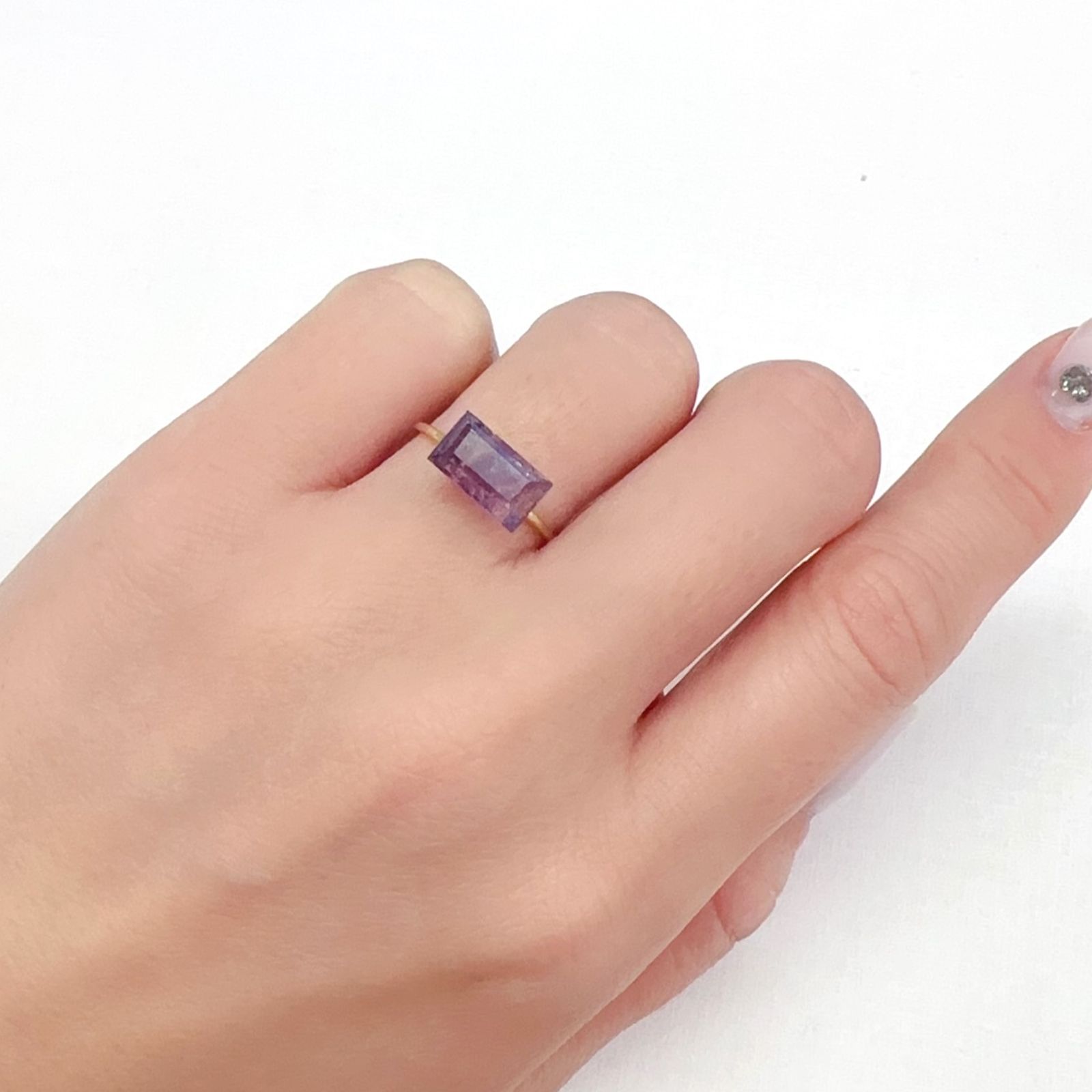 アメジストエレスチャル ナイジェリア産 2.24ct[231224657]10.1x5.8mm前後