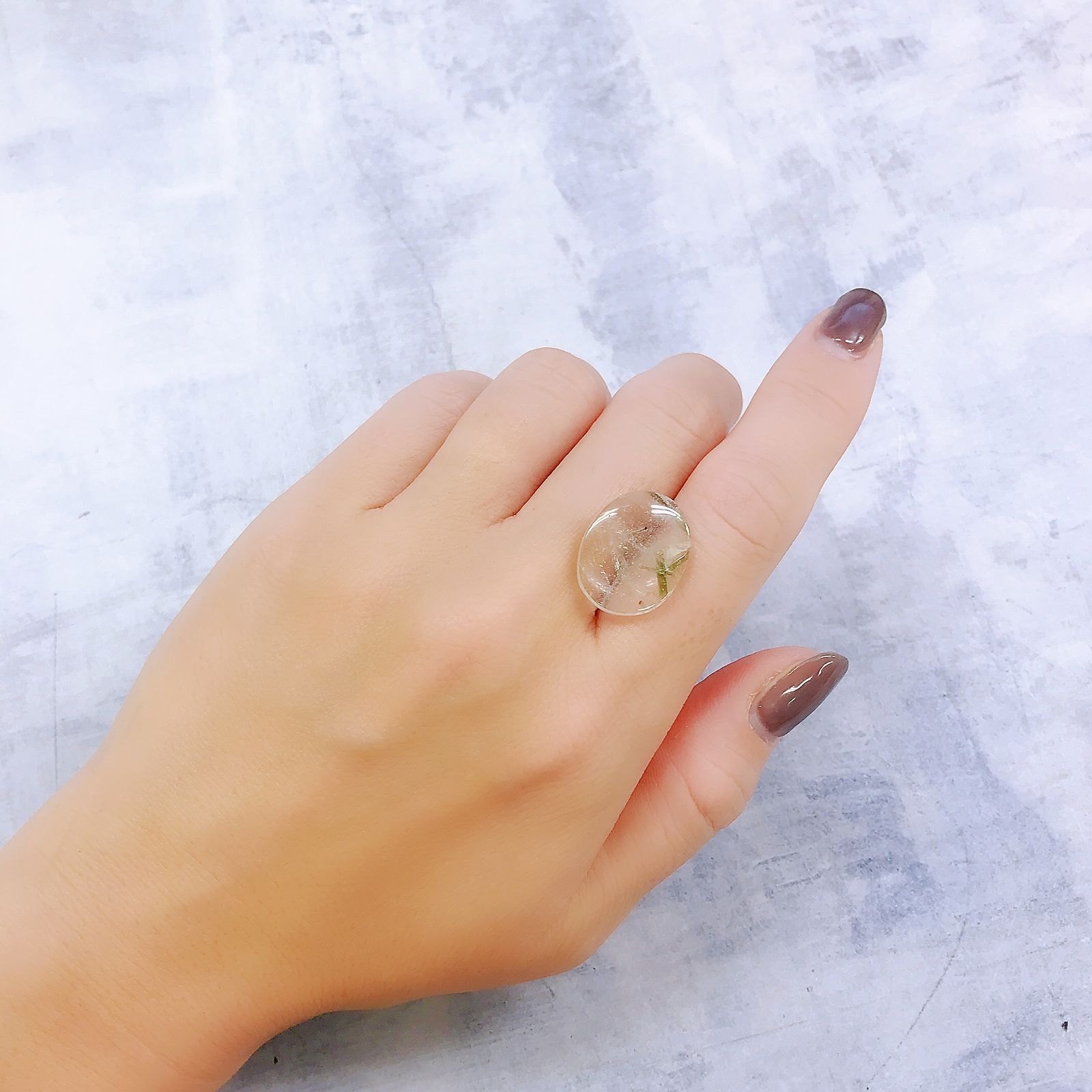 グリーントルマリンインクォーツ ブラジル・ミナスジェライス州産 10.78ct[221018313]18.6x15mm前後