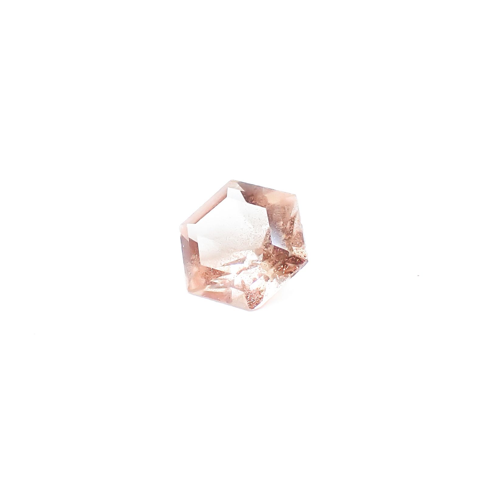 ◇ヘキサゴンカット◇オレゴンサンストーン アメリカ・オレゴン州産 0.44ct / 4.9x4.9mm前後 [260732646]