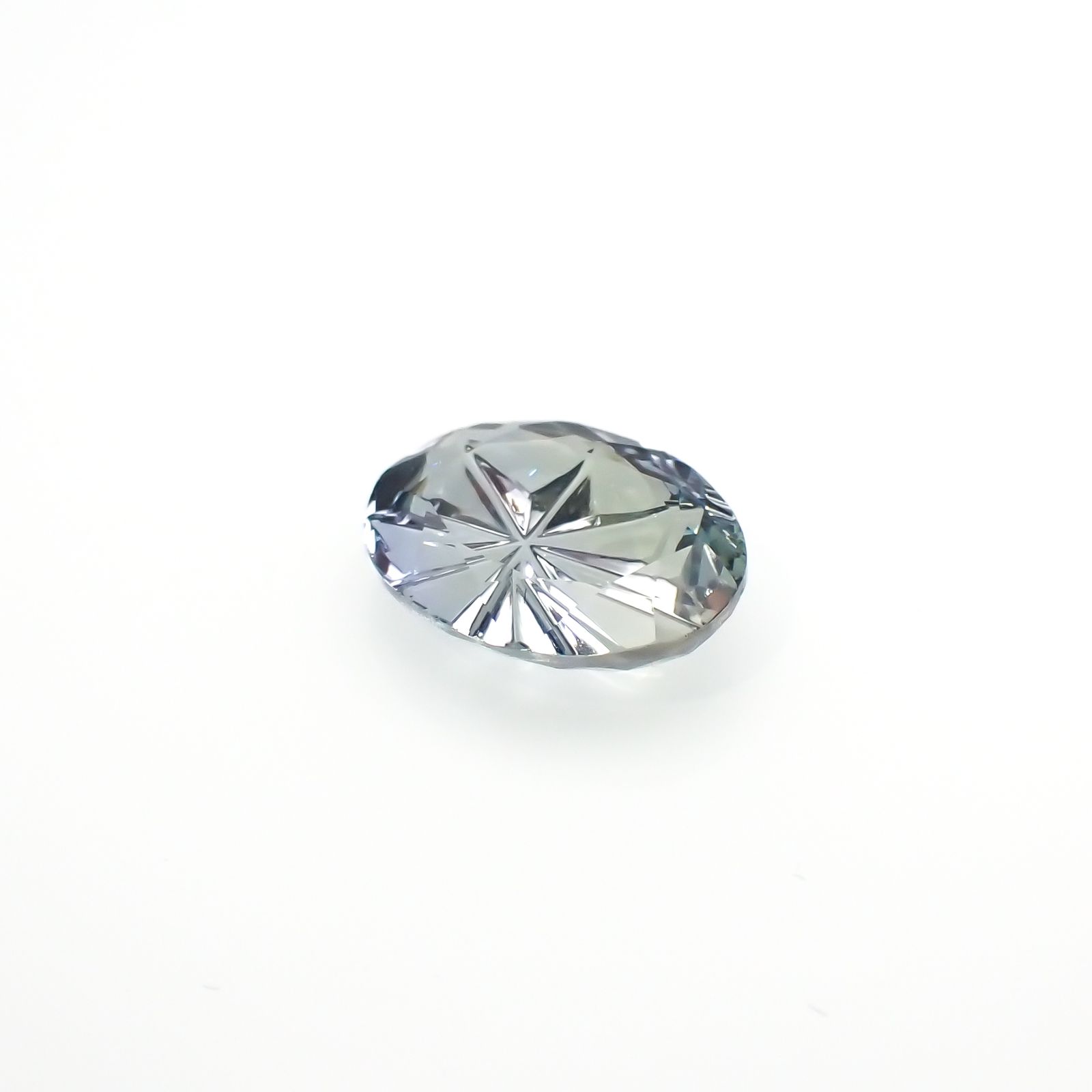 ◇甲州貴石切子Plus Three◇バイカラータンザナイト カード付き(宝石名ゾイサイト)タンザニア産 2.00ct 識別済[230321253]10x7.5mm前後