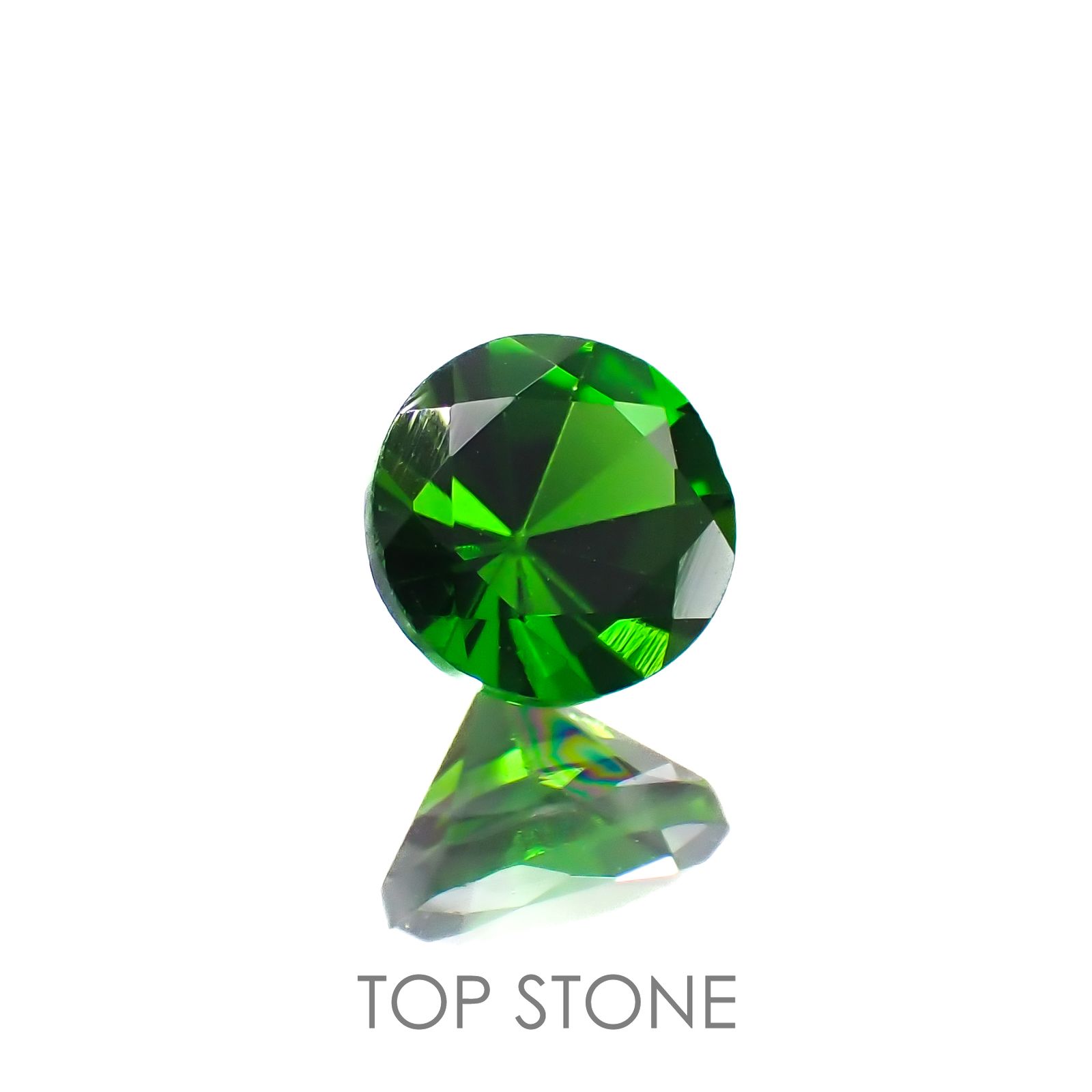 クロムダイオプサイド(宝石名クロム・ダイオプサイド)ロシア産 0.60ct 識別済[220917660]5.2x5.1mm前後