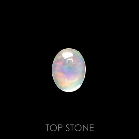 ウォーターオパール(宝石名ウォーター・オパール) メキシコ産 1.350ct ソ付(彩珠)[210712132]8.4×6.7mm前後