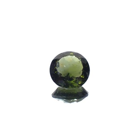 モルダバイト(宝石名モルダバイト)発見地：旧チェコスロバキア 4.01ct 識別済[231224826]10.9x10.9mm前後