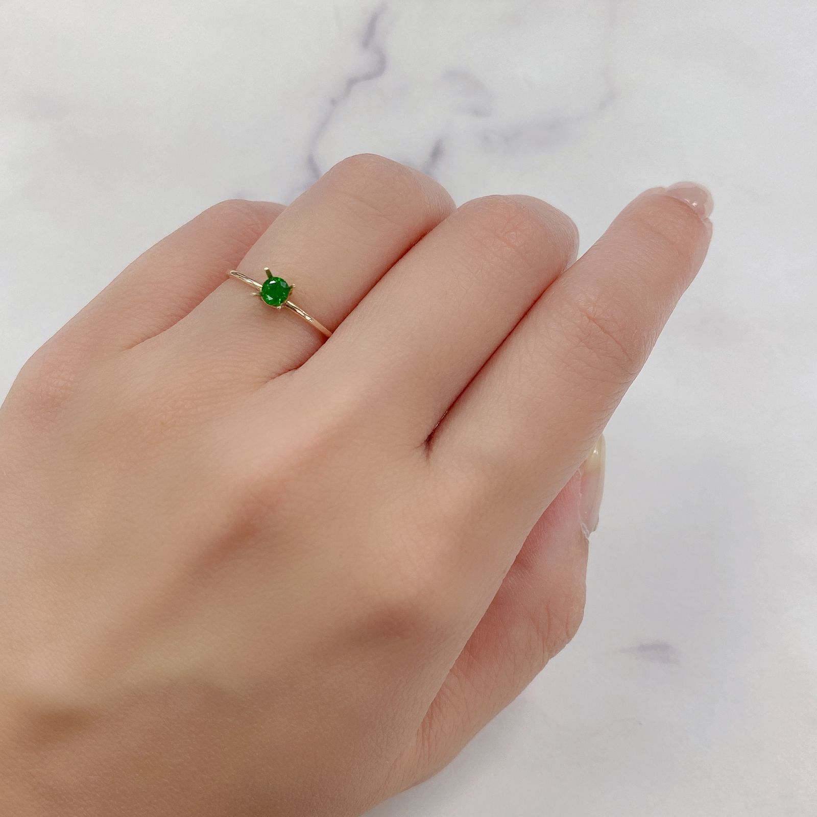 デマントイドガーネット(宝石名デマントイド・ガーネット) ロシア産 0.199ct ソ付(彩珠)[210711586]3.5×3.5mm前後