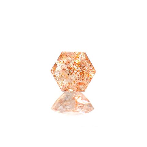 ◇ヘキサゴンカット◇イリュージョンサンストーン インド産 0.58ct / 5.1x5mm前後 [260215487]