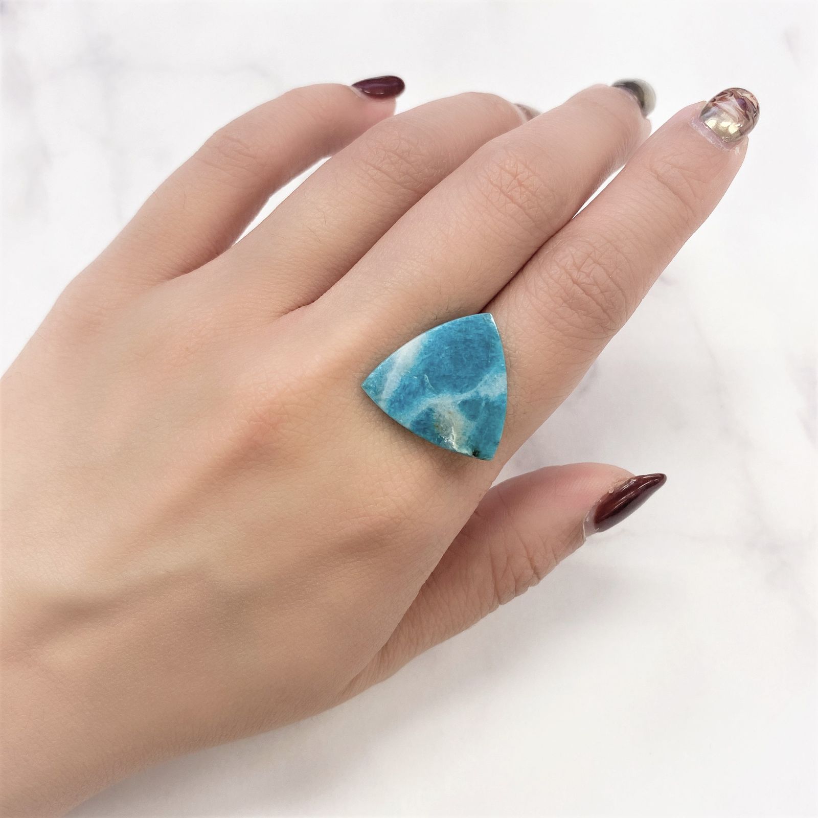 マトリックスアマゾナイト(アマゾナイトインクォーツ/フェルドスパー) ブラジル産 8.99ct[230823080]20.1x19.9mm前後