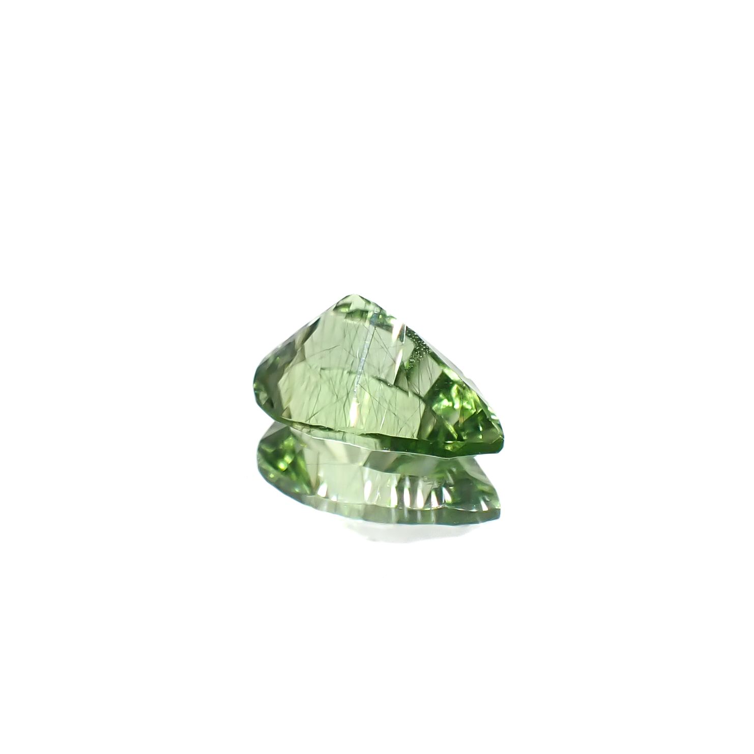 ◇コンケーブカット◇ルドウィジャイトインペリドット パキスタン産 3.04ct[240628422]11.5x7.8mm前後