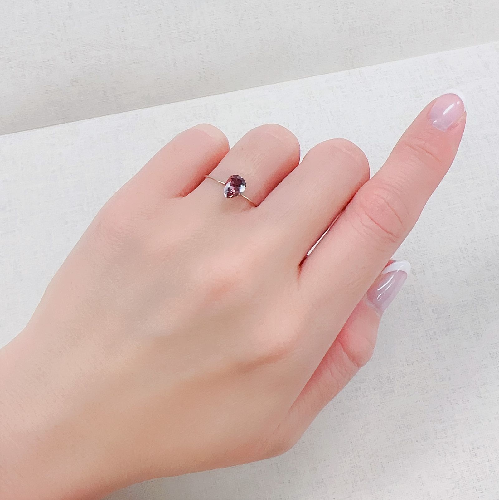 バイカラーアンデシン モンゴル産 0.56ct[230421497]6.8x4.8mm前後