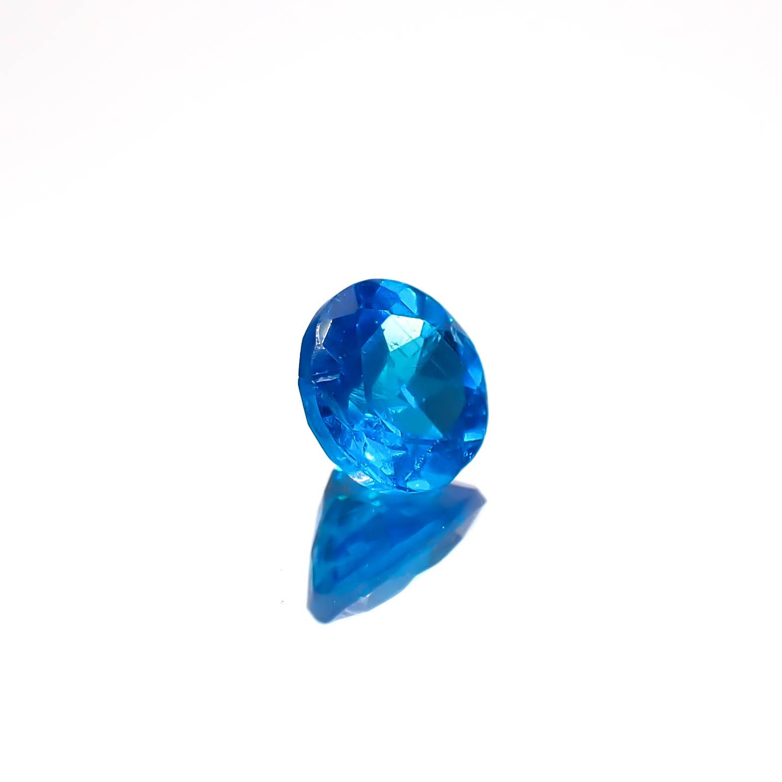 ネオンブルーアパタイト マダガスカル産 0.85ct[240628095]5.9x5.9mm前後