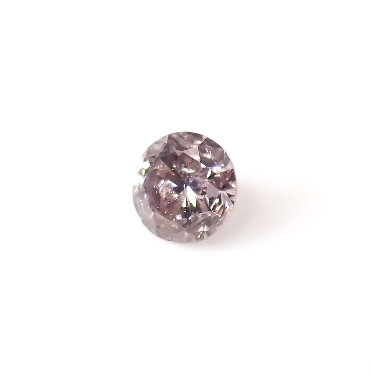 ピンクダイヤモンド(宝石名ダイアモンド I-1/FANCY BROWNISH PURPLISH PINK) 0.084ct ソ付(CGL)[230120136]2.68x2.73mm前後