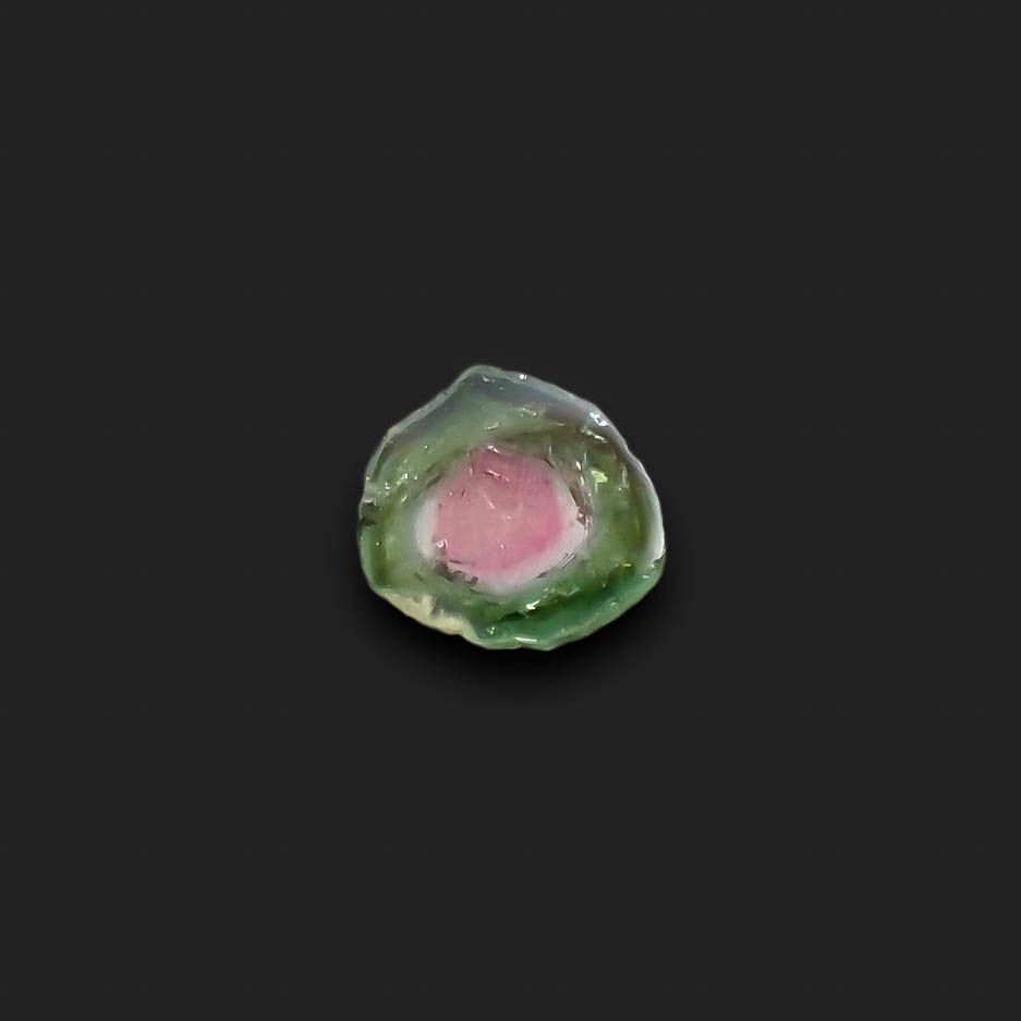 ウォーターメロントルマリン 原石スライス コンゴ民主共和国産 2.04ct[230321308]8.6x7.9mm前後