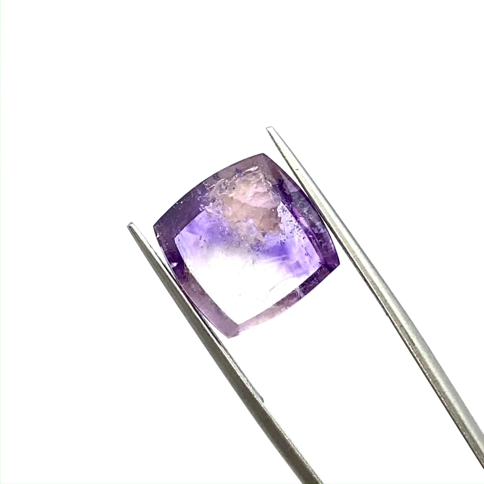 アメジストエレスチャル ブラジル産 11.92ct[220917978]13.4x13.3mm