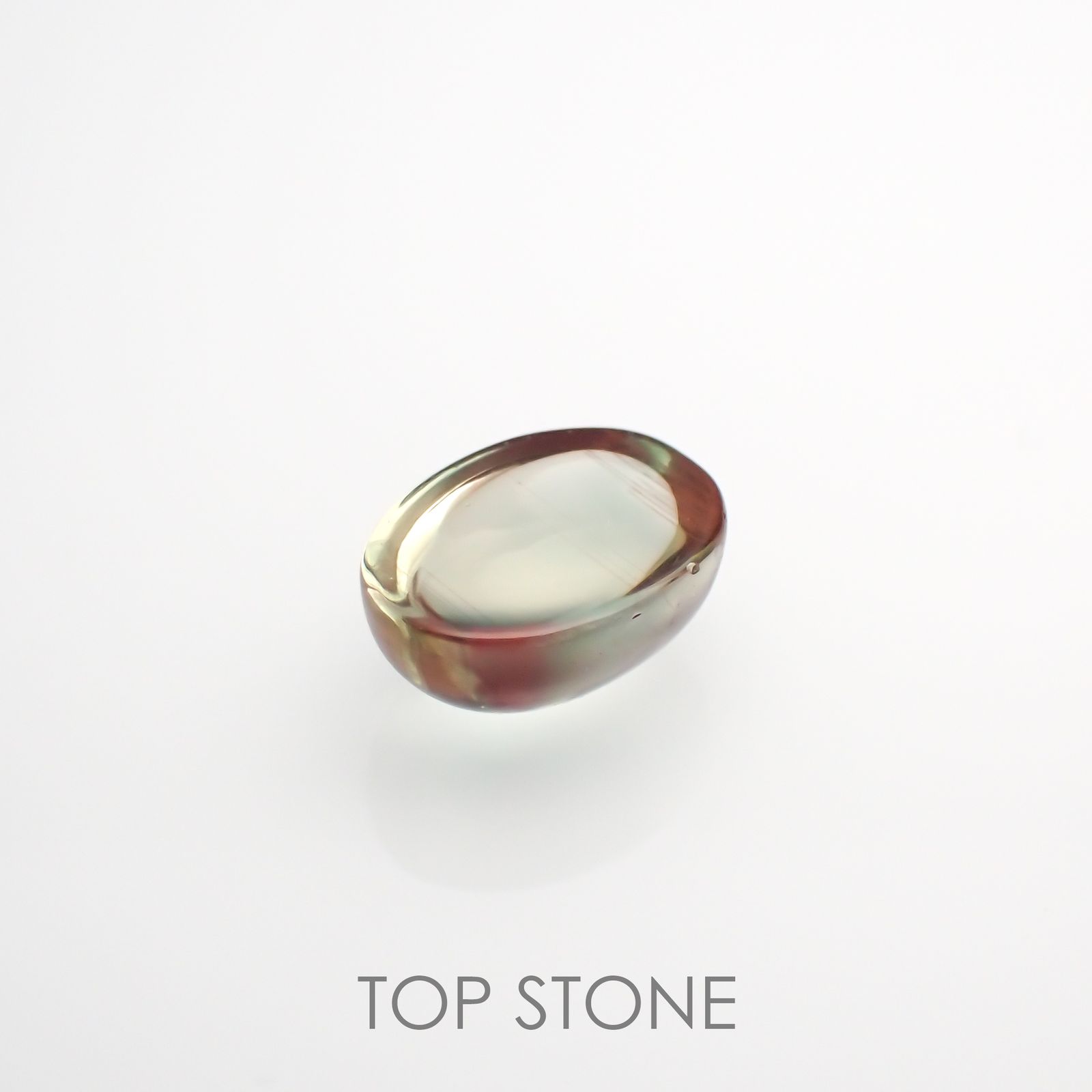 バイカラーアンデシン(宝石名アンデシン)チベット産 1.45ct 識別済[220114689]8x6.1mm前後