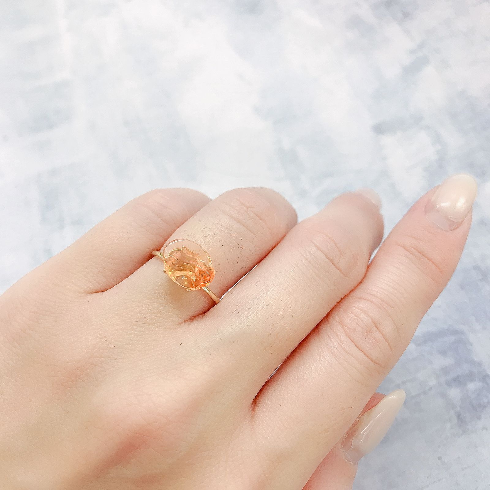 ファイヤーオパール 原石 メキシコ産 1.49ct[220616367]10.4x8.1mm前後