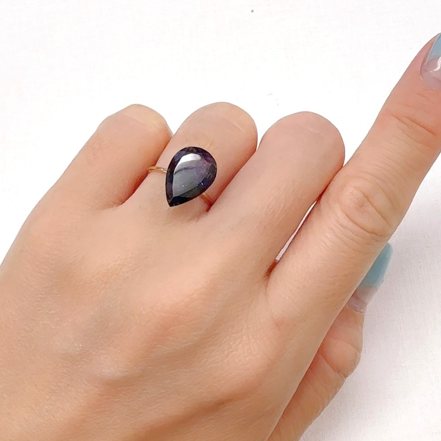 アメジストエレスチャル ナイジェリア産 4.86ct[240928873]14.1x9.8mm前後
