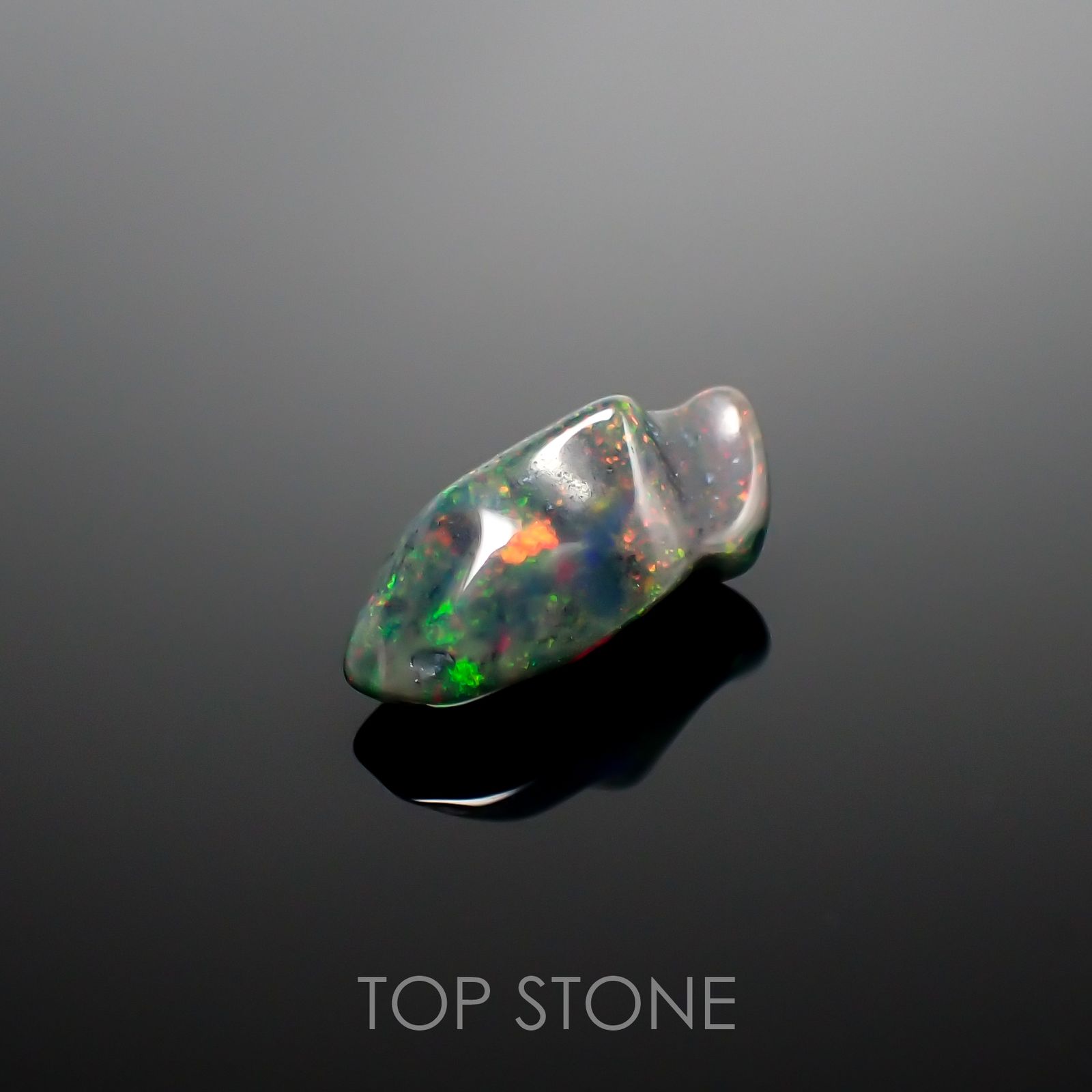 ◇バロック型◇ブラックオパール エチオピア産 ルース 1.67ct[210913243]13.1×6.3mm前後