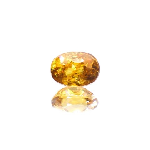 ゴールデンスフェーン(宝石名スフェーン) マダガスカル産 1.63ct 識別済[210812763]8.1×5.7mm前後