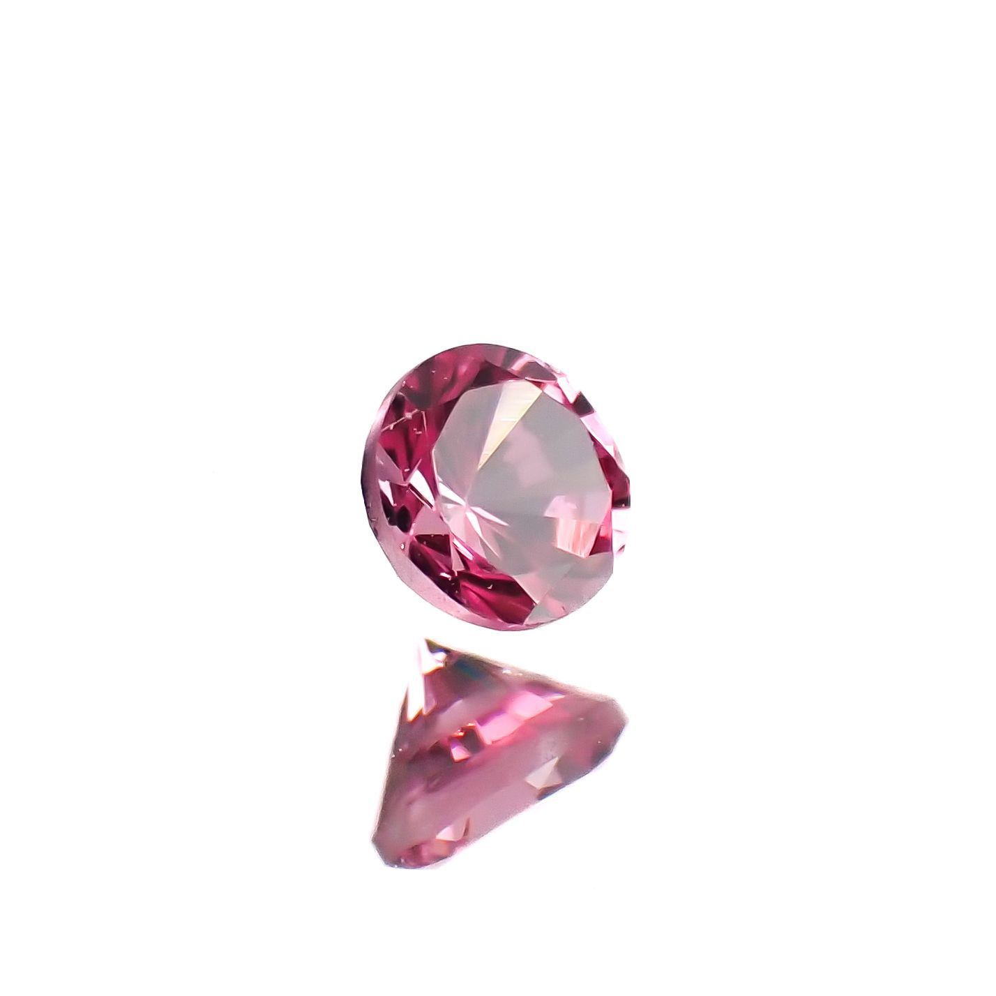 ホットピンクスピネル(宝石名ピンク・スピネル)タンザニア産 0.22ct 識別済[220616595]3.5x3.4mm前後