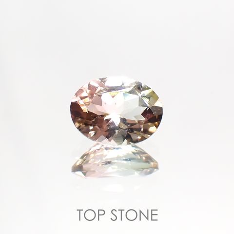 パーティカラートルマリン(宝石名パーティカラード・トルマリン) コンゴ民主共和国産 1.219ct ソ付(彩珠)[211013599]8.1×6.1mm前後