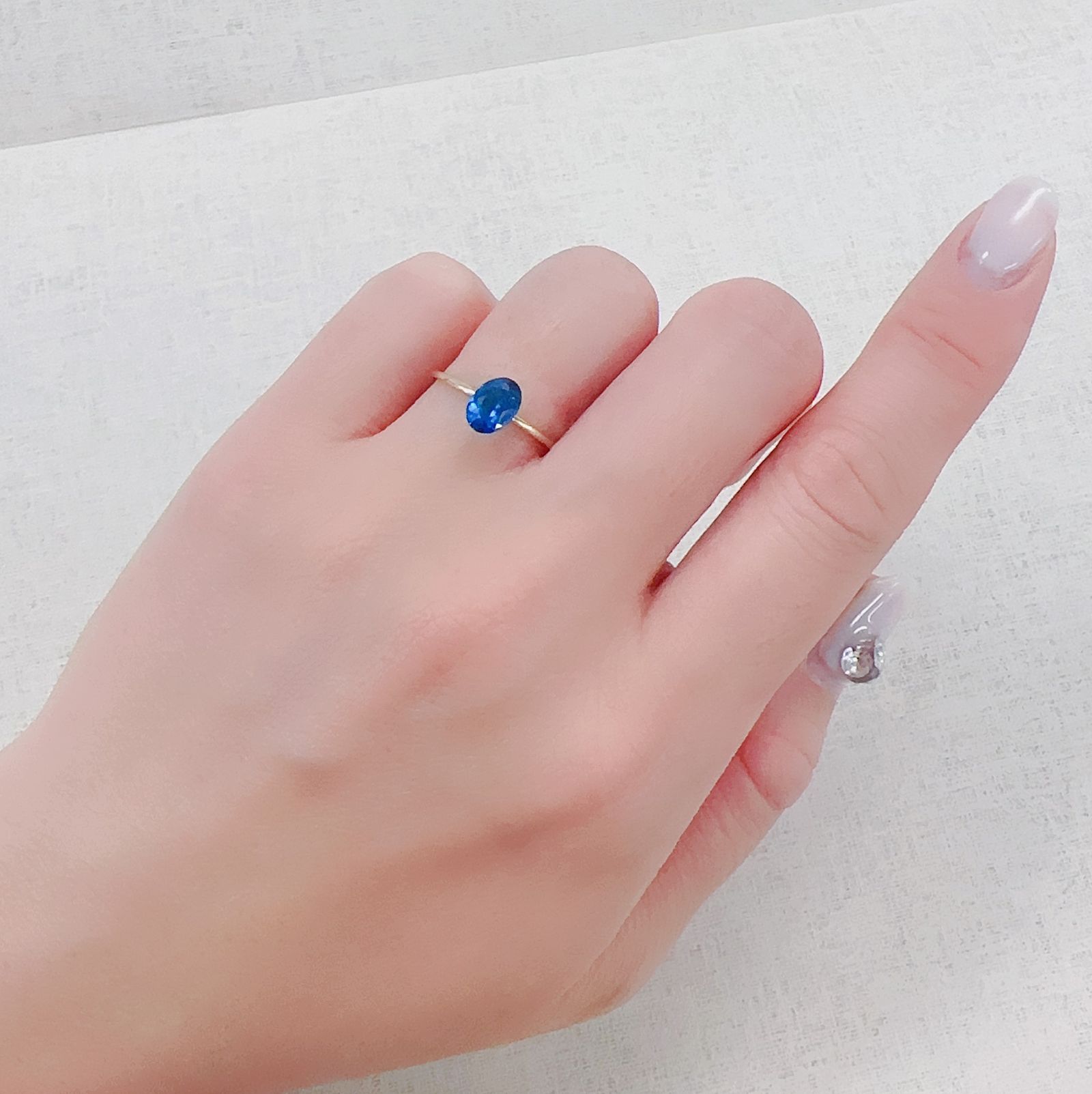 ディープブルーアパタイト  マダガスカル産 0.80ct[230421658]7.1x5.1mm前後