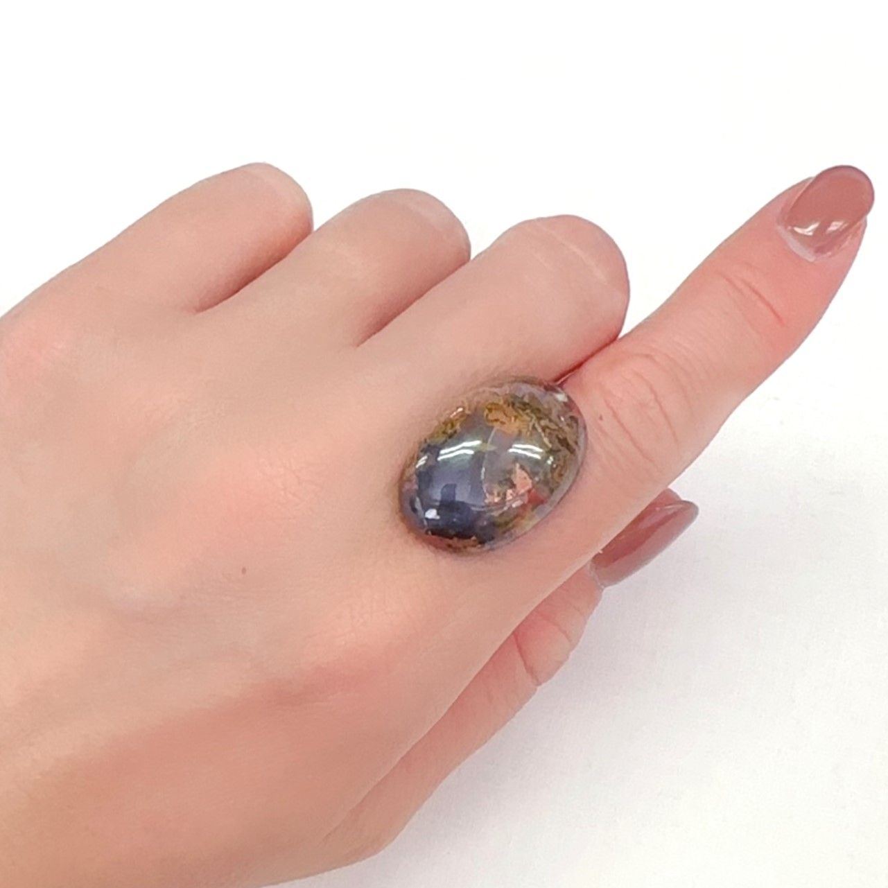 コッパークリソコラインカルセドニー インドネシア産 27.94ct[240125554]23.8x16.9mm前後