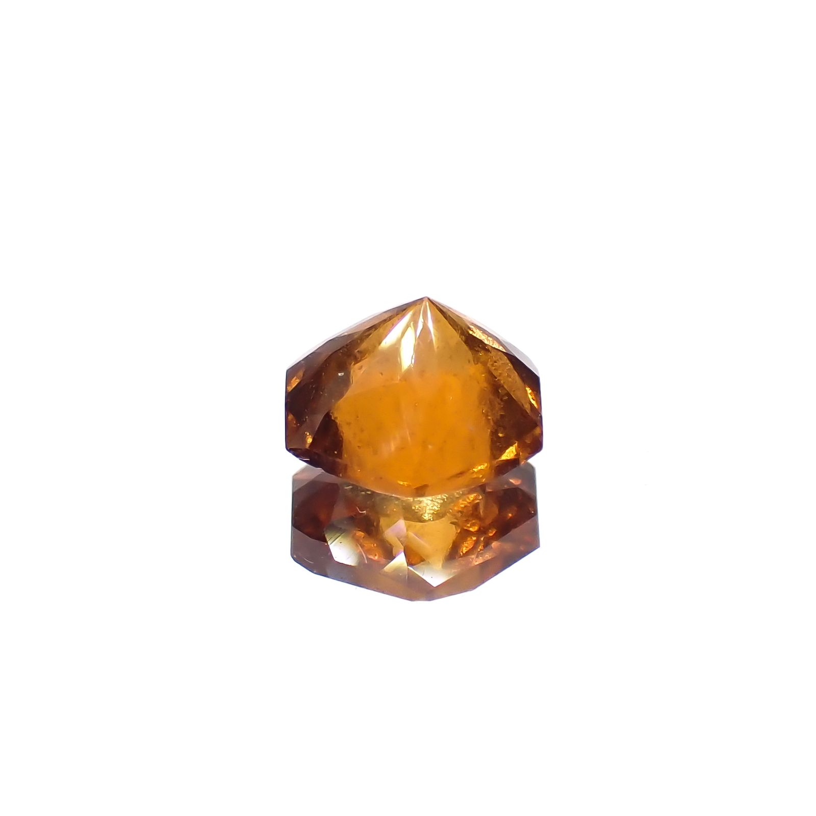 ◇ヘキサゴンカット◇ヘソナイトガーネット(宝石名ガーネット)スリランカ産 1.12ct 識別済[230421607]6x6mm前後