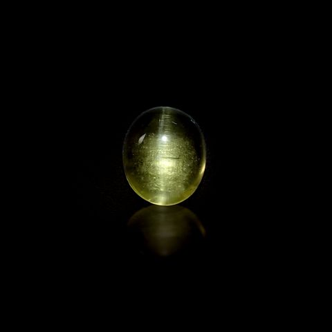 イエローベリルキャッツアイ(宝石名イエロー・ベリル・キャッツアイ)ブラジル産 3.23ct 識別済[240125879]10.7x8.9mm前後