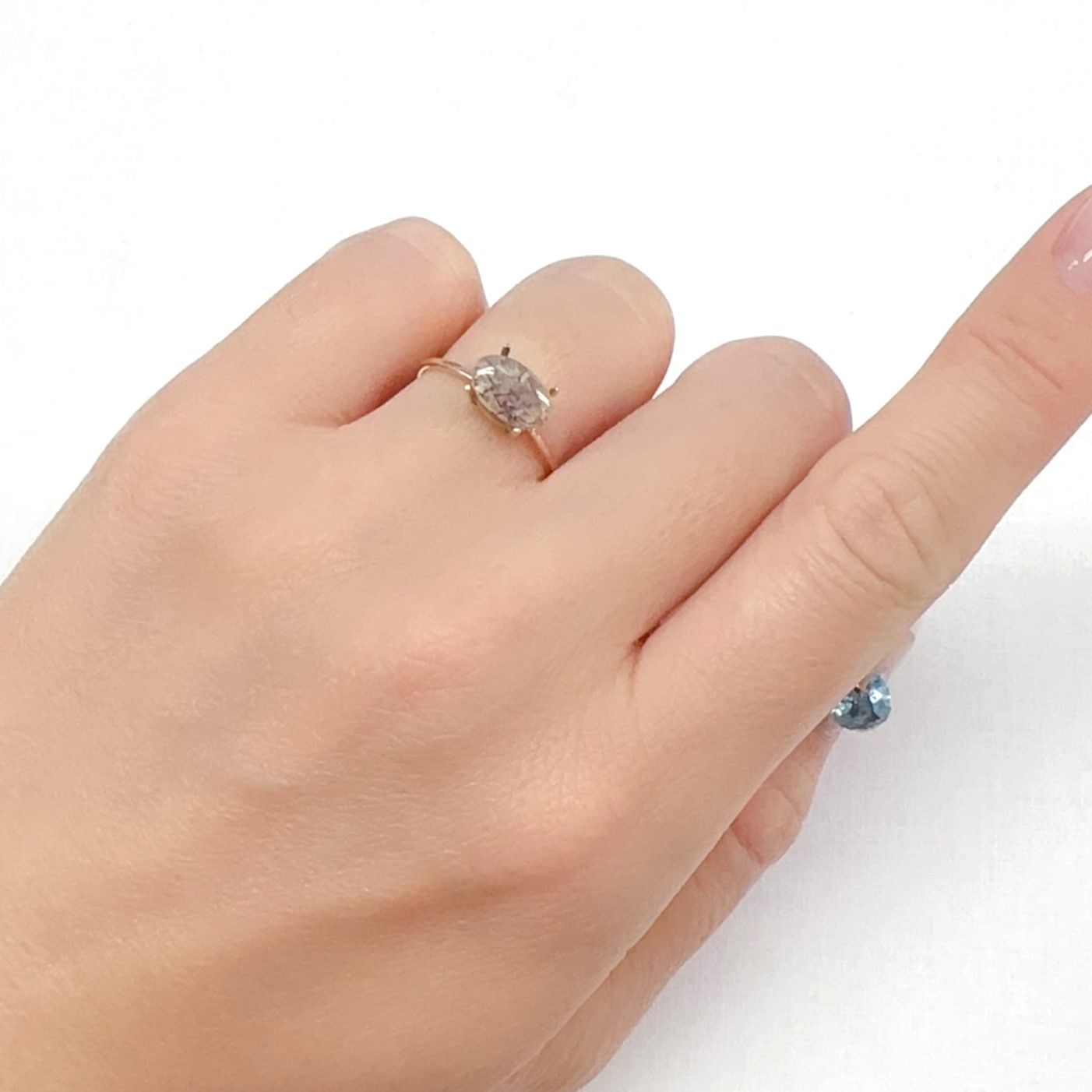 レインボーラティスサンストーン オーストラリア産 0.98ct[240326529]8.6x5.5mm前後