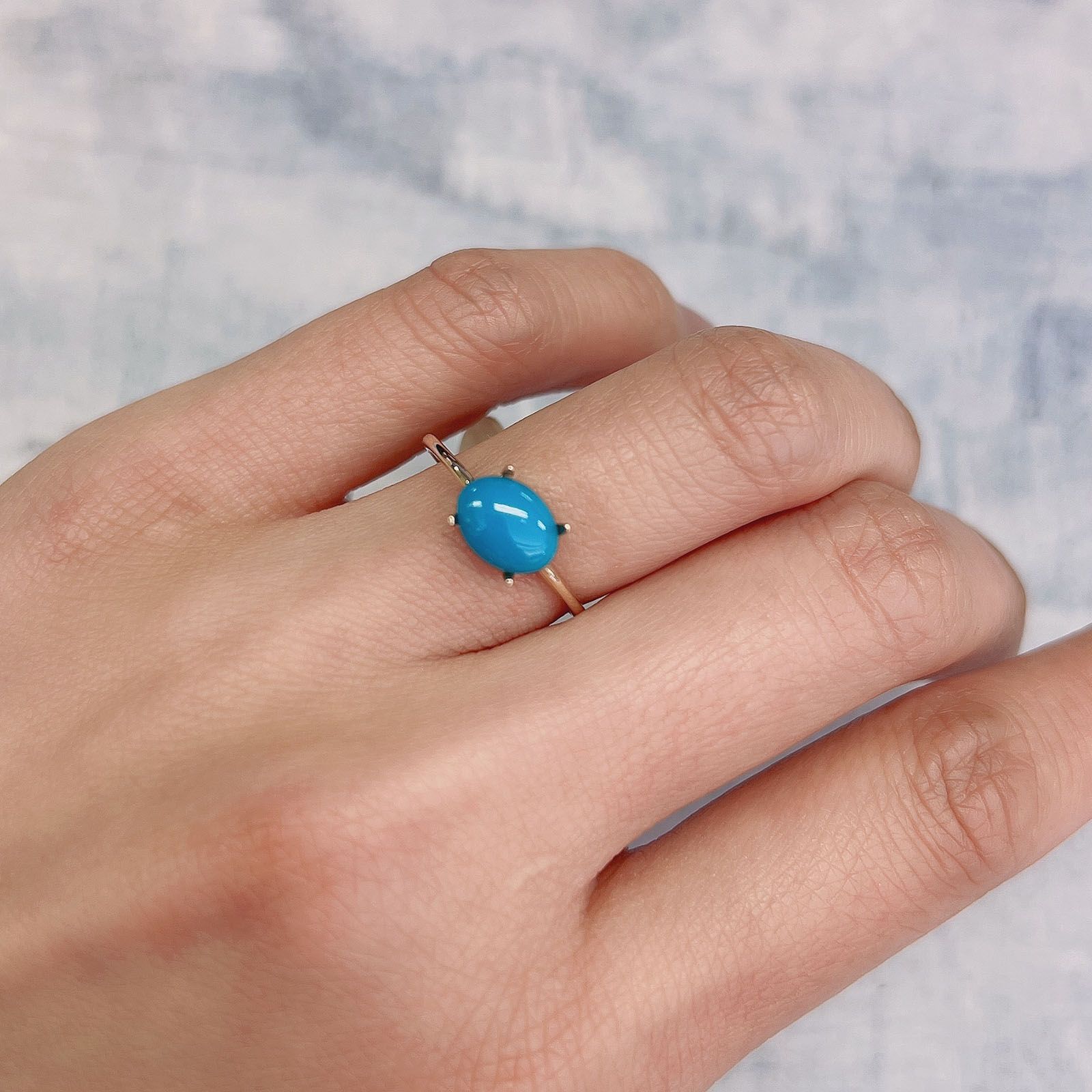 ターコイズ(宝石名ターコイズ) アメリカ産 0.89ct 識別済[20095814]8.1×6.1mm前後