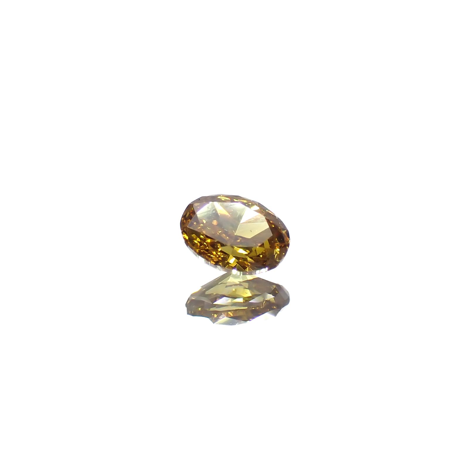 イエローダイヤモンド SI-1/FANCY DEEP BROWNISH ORANGY YELLOW(宝石名ダイアモンド) 0.257ct ソ付(CGL)[240125397]4.46x3.35mm前後