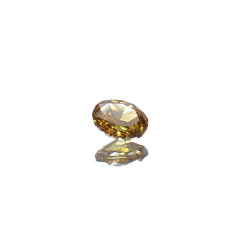 イエローダイヤモンド SI-1/FANCY DEEP BROWNISH ORANGY YELLOW(宝石名ダイアモンド) 0.257ct ソ付(CGL)[240125397]4.46x3.35mm前後