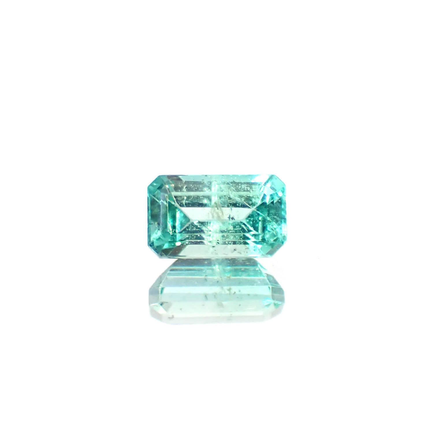 バイカラーキャシテライト エメラルドカット ビルマ産 0.52ct
