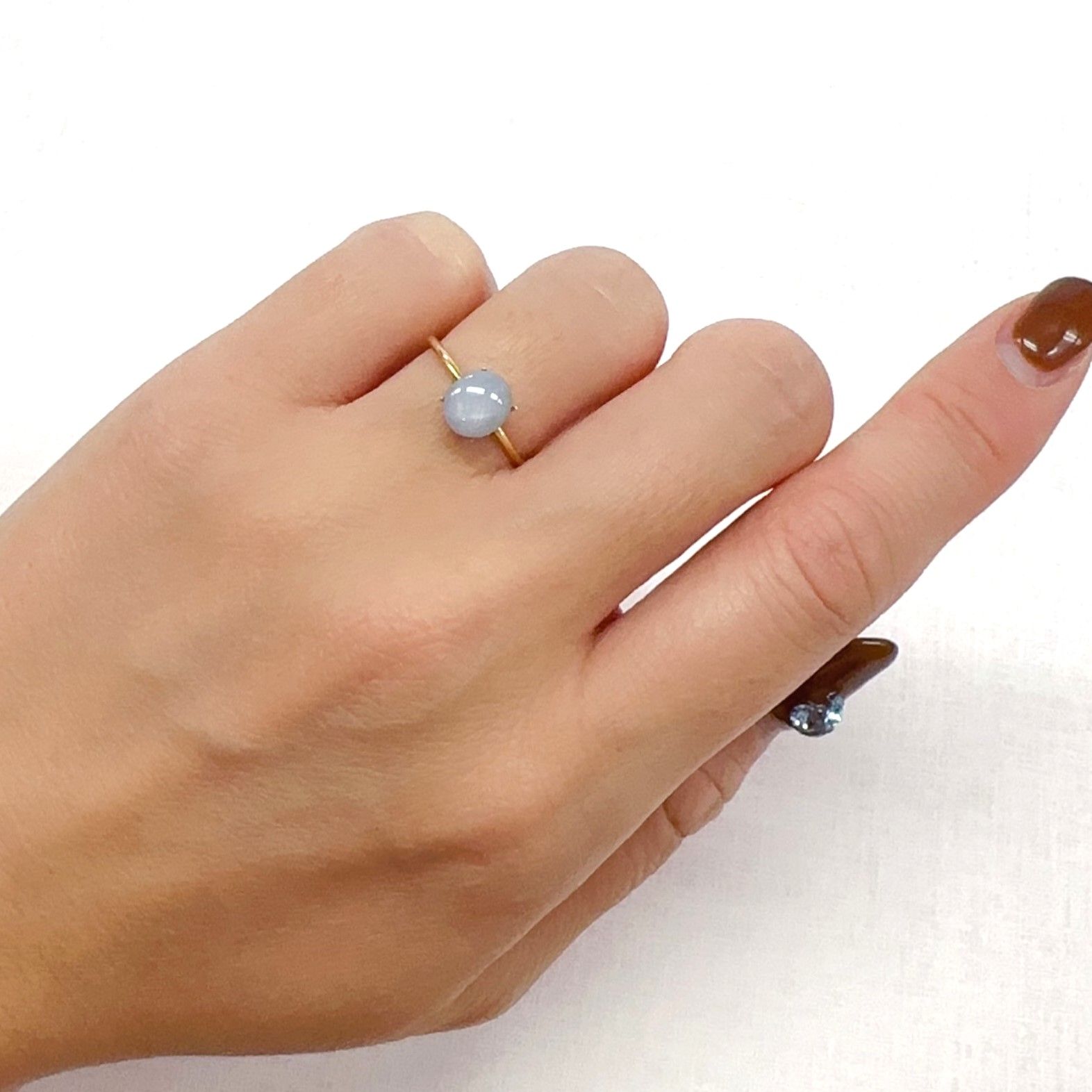 ブルースターサファイア(宝石名スター・サファイア)ビルマ産 1.93ct 識別済[231124079]7.3x6.4mm前後