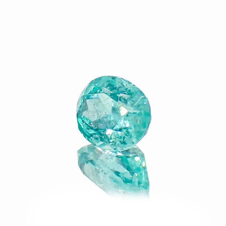 パライバトルマリン(宝石名トルマリン/別名パライバ・トルマリン)ブラジル・キントス鉱山産 0.362ct ソ付(宝貴協)[221018743]4.8x3.8mm前後