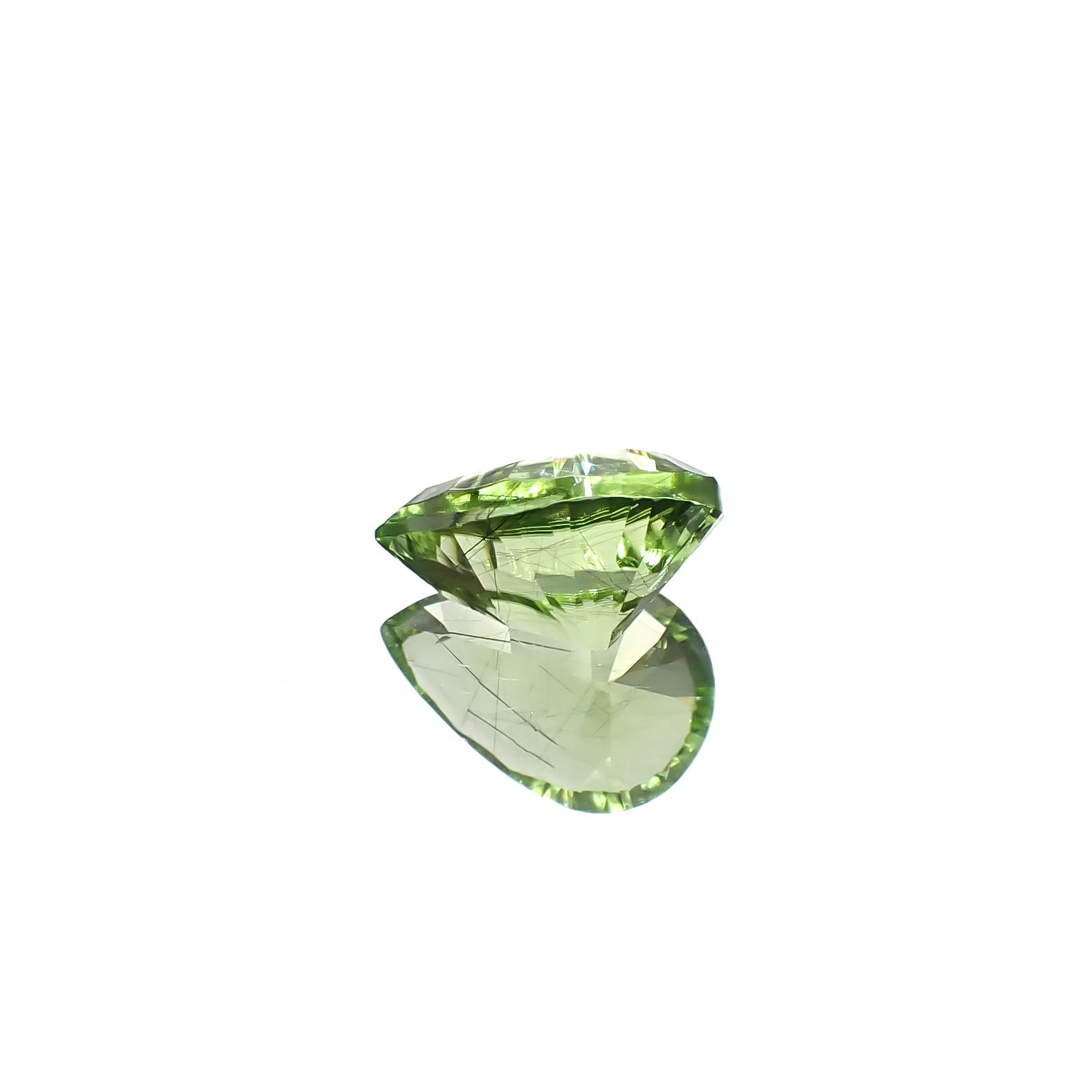 ◇コンケーブカット◇ルドウィジャイトインペリドット パキスタン産 3.19ct[240628423]11.5x7.8mm前後
