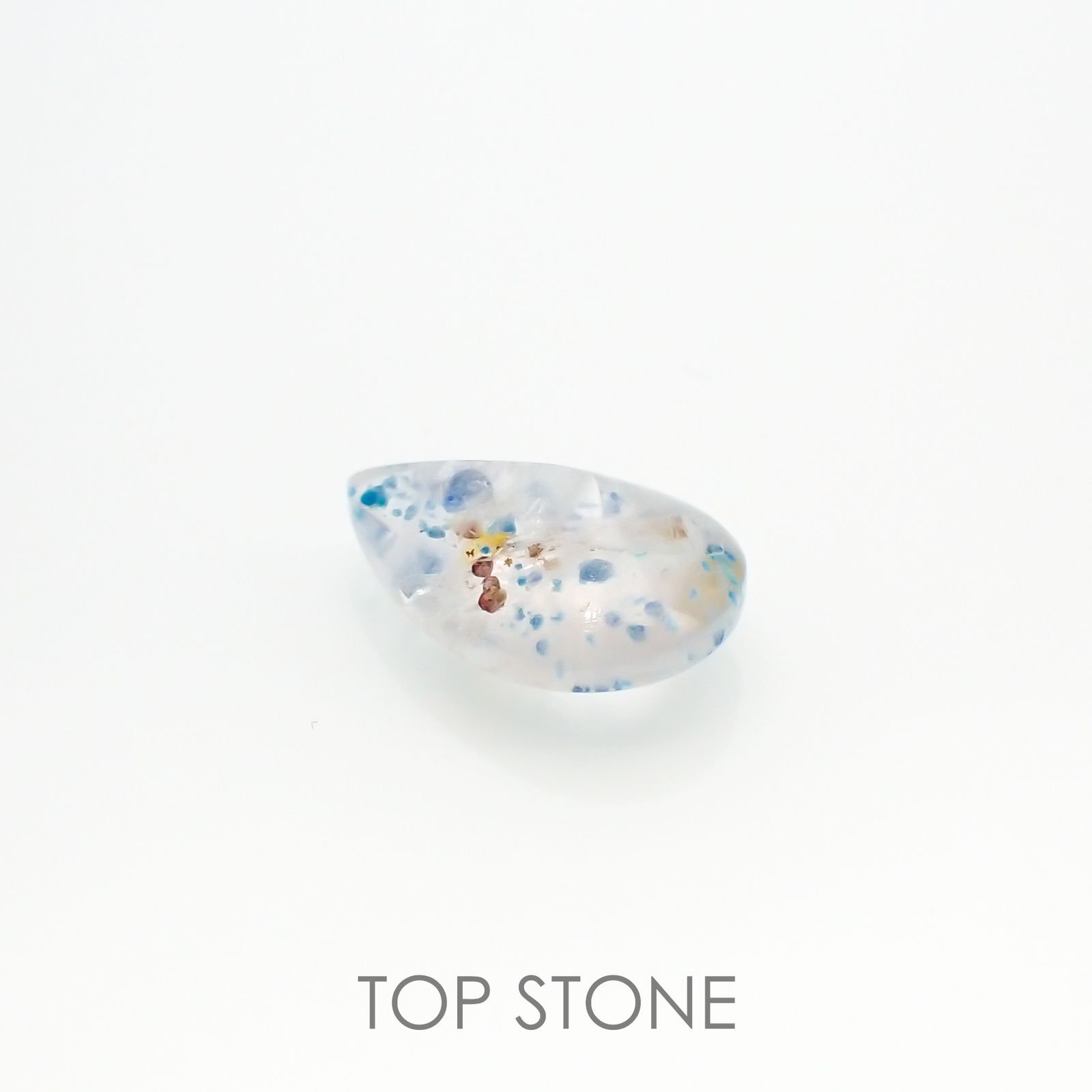 ◇バフカット◇パライバクォーツ ブラジル産 3.80ct[220115028]13.5x9.2mm前後