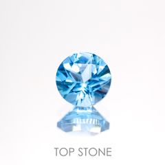 ◇特殊カット◇スイスブルートパーズ(宝石名ブルー・トパーズ) ブラジル産 1.04ct 識別済[211013014]6.1×6.1mm前後