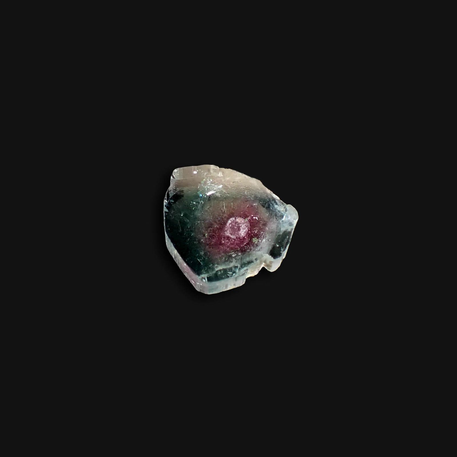 ウォーターメロントルマリン 原石スライス アフガニスタン産 1.67ct [250430217]7x6.8mm前後