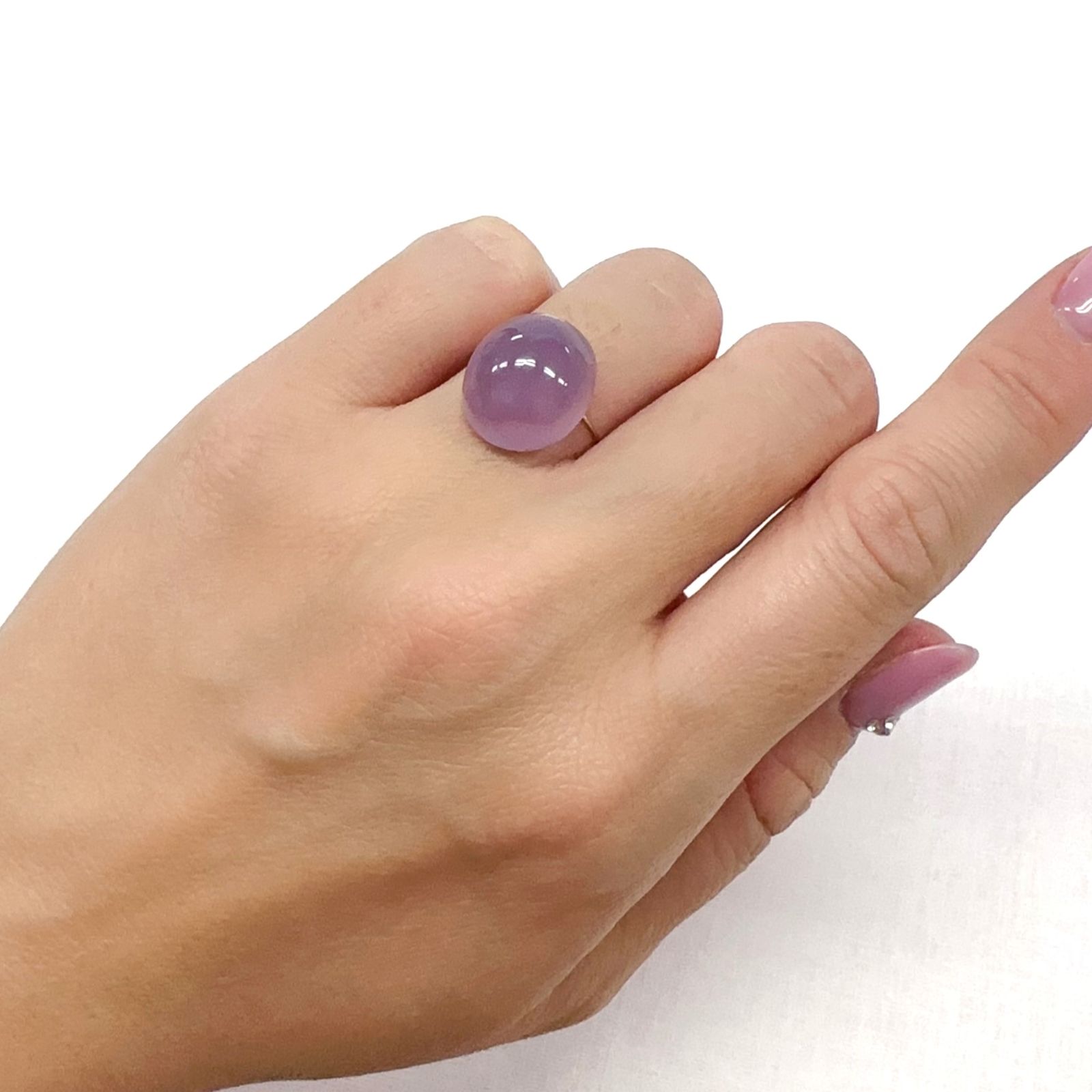 パープルカルセドニー(宝石名カルセドニー)インドネシア産 11.15ct 識別済[231124172]15x13.1mm前後
