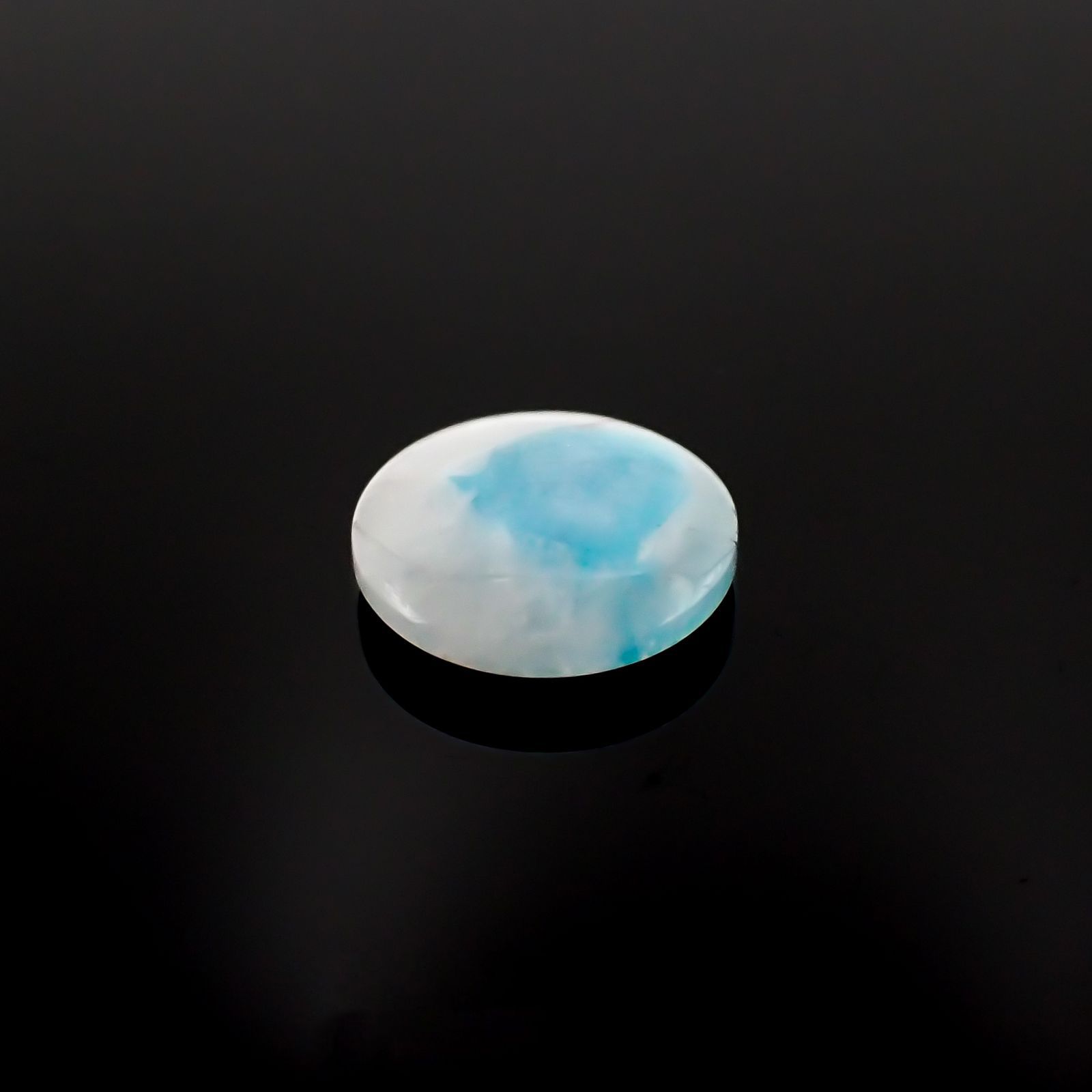 パライバトルマリンインクォーツ(宝石名トルマリンインクォーツ/別名パライバ・トルマリン)ブラジル産 6.110ct ソ付(宝貴協)[221018823]14.3x14.3mm前後