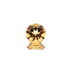 <ランダムセレクト1個販売> シトリンSA(宝石名シトリン) ラウンドカット ブラジル産 識別済 0.71ct前後 / 6x6mm前後 [20107187]