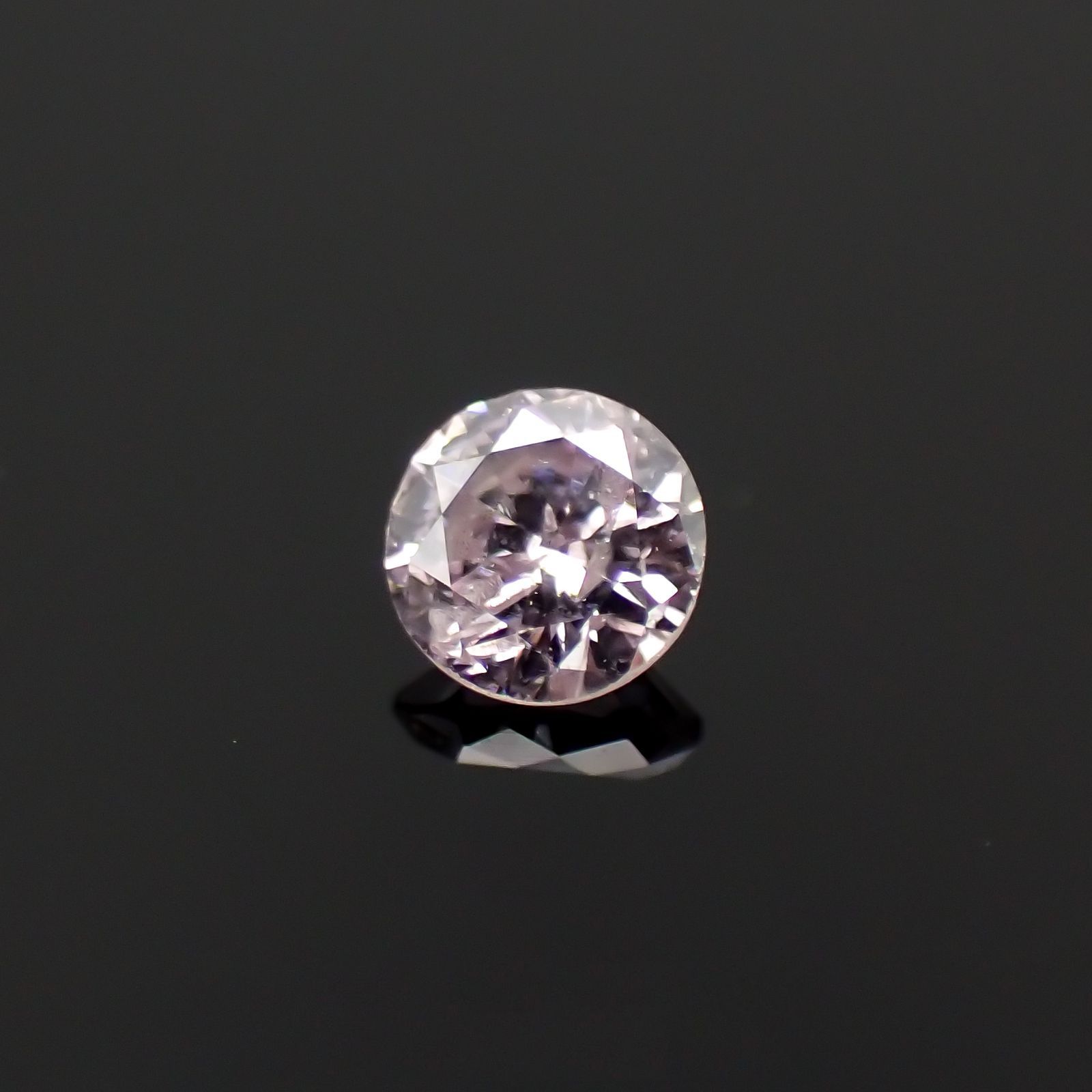 ピンクダイヤモンド(宝石名ダイアモンド I-1/LIGHT PURPLISH PINK) 0.121ct ソ付(CGL)[230120131]3.07x3.14mm前後