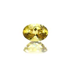 カナリートルマリン(宝石名イエロー・トルマリン)ザンビア・カナリー鉱山産 1.217ct ソ付(彩珠)[250522202]7.7x5.5mm前後