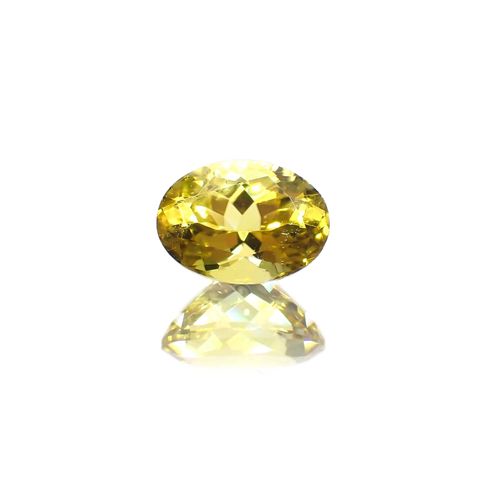 カナリートルマリン(宝石名イエロー・トルマリン)ザンビア・カナリー鉱山産 1.217ct ソ付(彩珠)[250522202]7.7x5.5mm前後