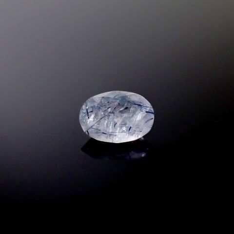 インディゴライトインクォーツ ブラジル産 3.14ct [241229601]11.6x8.7mm前後