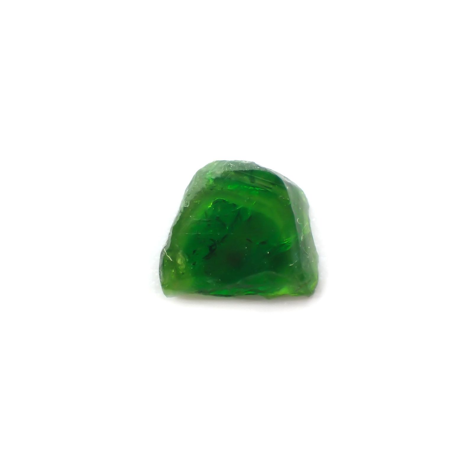 デマントイドガーネット 原石スライス(宝石名デマントイド・ガーネット) 0.69ct 識別済[210410500]5.5×6.3mm前後