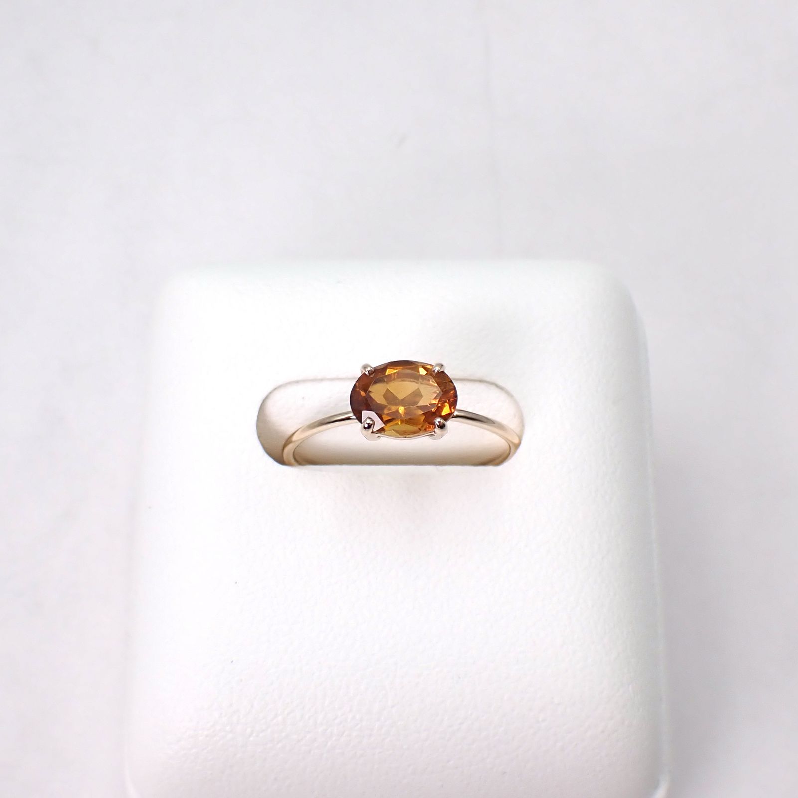 リング空枠：石留め▶マデイラシトリン（お客様製作例）