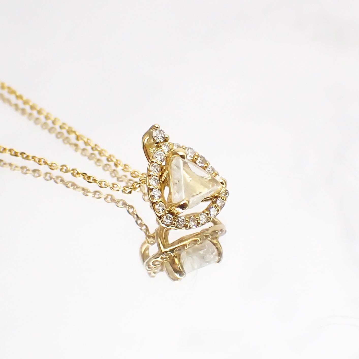 ◇La Clarte(ラ・クラルテ)◇K18マクルダイヤモンド ペンダント カナダ産 0.41ct[220115337]9.7x7.9mm前後