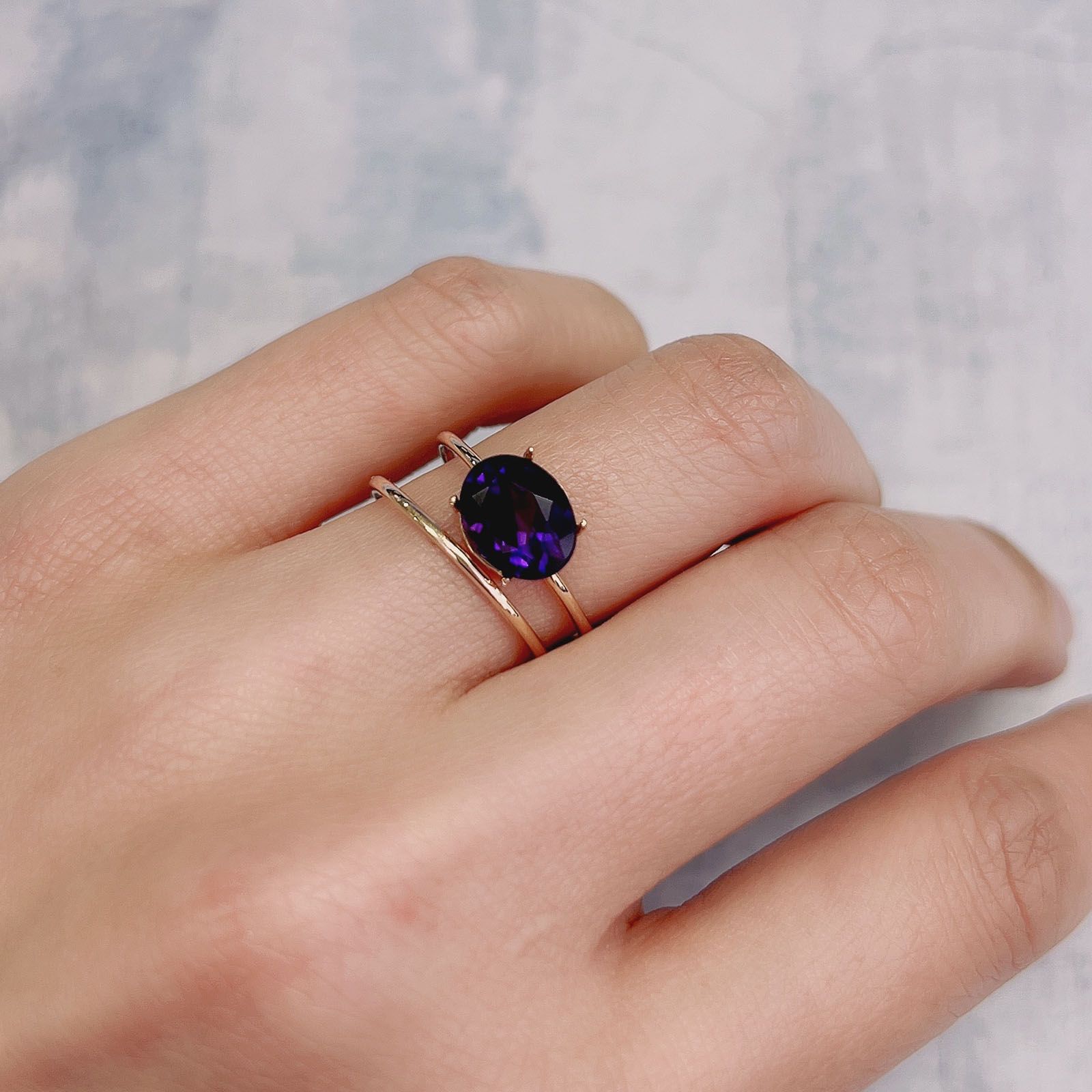 カラーシフトアメジスト(宝石名アメシスト)ブラジル/ウルグアイ産 1.65ct 識別済[220113966]9x7mm前後