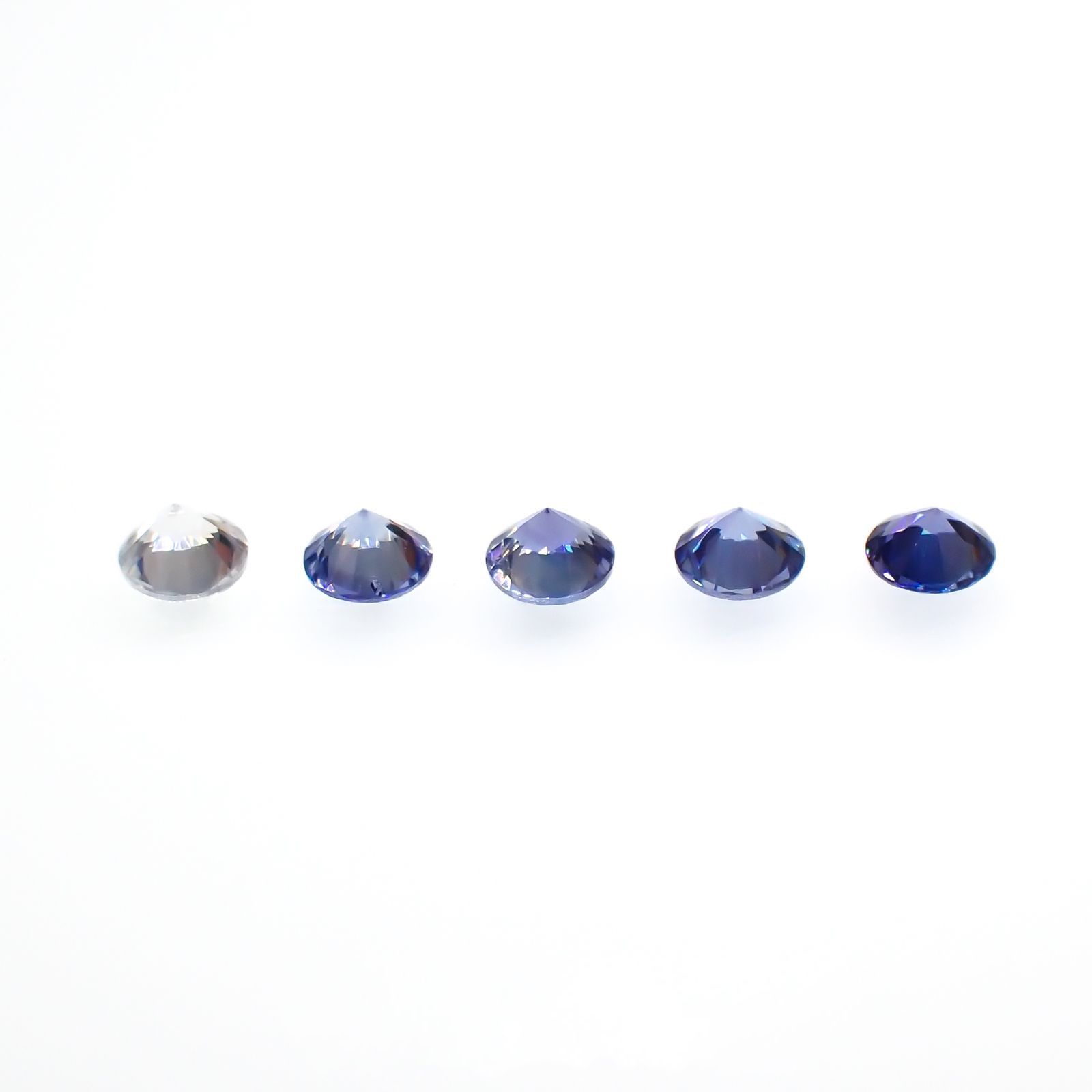 ベニトアイト カラーグラデーション5個セット アメリカ・カリフォルニア州サンベニト産 0.24ct(5pcs合計)[220616636]2.2x2.2mm前後